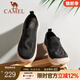 駱駝（CAMEL）男鞋新款懶人套腳鞋輕盈厚底潮流休閑一腳蹬男士布鞋 G13S391065黑色 40