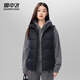 雪中飛羽絨服女2025冬季短款寬松背心輕薄馬甲黑色L