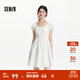 森馬（Semir）連衣裙女收腰蝴蝶結少女感2025新款夏俏皮木耳邊方領(lǐng)短裙氣質(zhì) 本白10102 L