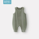 湯尼倍兒【醋酸羊毛棉】嬰兒背帶褲秋冬保暖可開(kāi)扣褲子寶寶連體褲 抹茶 90 90cm
