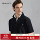 GANT/甘特【100%棉】夏男士休閑時(shí)尚印花logo翻領(lǐng)短袖T恤POLO衫 5黑色 L