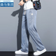 棉致高端褲子男休閑褲男春秋2025新款直筒寬松運動(dòng)男褲長(cháng)褲男夏季顯高 【至尊版】藍色 L