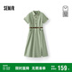 森馬（Semir）[商場(chǎng)同款]連衣裙女襯衫領(lǐng)開(kāi)叉2025夏腰帶工裝裙復古101325114057