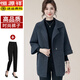 恒源祥中年媽媽春秋羊毛外套洋氣2025新款50歲中老年女秋裝時(shí)尚毛呢大衣 灰色+褲子 2XL 建議125-135斤