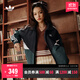 adidas經(jīng)典寬松運動(dòng)夾克外套男女春季阿迪達斯官方三葉草 黑色/綠色/白色   L