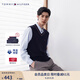 TOMMY HILFIGER秋冬男女純棉商務(wù)休閑通勤學(xué)院風(fēng)鑲邊V領(lǐng)內(nèi)搭針織背心 藏青色FAP M （推薦：135-150斤）