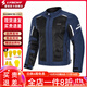 雷翅（LYSCHY）騎行服摩托車(chē)防摔夏季網(wǎng)眼透氣男機車(chē)服賽車(chē)休閑公路車(chē)大碼套裝 3027-男款-藍色上衣 XL