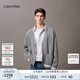 Calvin KleinJeans25秋季新款男士休閑學(xué)院ck字母提花紐扣V領(lǐng)針織開衫4RD389G P7E-英雄灰 S