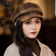 JEEP SPIRIT英倫風(fēng)復古格紋貝雷帽子女秋冬休閑百搭畫(huà)家帽防風(fēng)保暖報童帽 MM2273咖啡 均碼