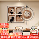 璽然中古風(fēng)貓咪掛鐘餐廳裝飾畫(huà)鐘表掛墻客廳掛畫(huà)法式復古時(shí)鐘飯廳壁畫(huà) 可愛(ài)貓咪-A 畫(huà)50*50cm+掛鐘50*50cm 摩登黑（鋁合金拉絲框） 高清藝術(shù)微噴【優(yōu)質(zhì)畫(huà)芯+晶瓷工藝】
