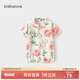 babylove嬰兒連體衣夏季竹棉山茶紗布和尚服新生兒寶寶衣服薄款透氣哈衣
