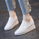 萊然休閑鞋內增高女鞋子運動(dòng)鞋厚底透氣小白鞋2026春夏季新款樂(lè )福鞋潮 白色孔 36