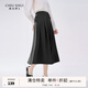 秋水伊人氣質(zhì)通勤高腰A字半身裙秋季新款女簡(jiǎn)約百搭中長(cháng)裙子 深灰 M