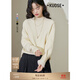 闊色（kuose）白色加絨半高領(lǐng)毛衣女新款秋冬季打底衫大衣內搭厚針織衫 米杏色 11月19日發(fā) M