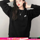 耐克（NIKE）上衣男女 2025秋季針織圓領(lǐng)套頭衫情侶款潮流套頭衫跑步運動(dòng)衛衣 黑色/刺繡logo/寬松【男女同款】 L 【175-180cm/130-140斤】