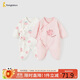 童泰（TONGTAI）嬰兒連體衣春秋季純棉衣服初生寶寶蝴蝶哈衣爬服和尚服粉色52cm