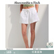 Abercrombie & Fitch女裝25夏季清涼夏日舒適百搭亞麻混紡松緊腰休閑短褲KI149-5187 白色 L (165/84A)