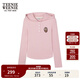 Teenie Weenie小熊女裝連帽長(cháng)袖T恤冬季半開(kāi)襟休閑學(xué)院時(shí)尚上衣 粉色 S (160)