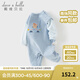 戴維貝拉（DAVE＆BELLA）新生兒假兩件爬服0-6個(gè)月寶寶衣服秋季新款小童連體衣嬰兒睡衣 夾花藍【現貨】 73cm （建議身高66-73cm）