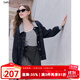 betu女裝2025秋季新款短外套撞色領(lǐng)明線設(shè)計寬松牛仔外套2508T48 深牛仔藍(lán) L