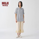 無(wú)印良品 MUJI IDEE 女式  強捻 短袖罩衫 上衣女款夏季 棉麻 GAD10C4S 藍灰色 M （155/80A）