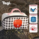 Tagi.《i》想象蘋(píng)果鼓鼓可愛(ài)防水便攜收納化妝包牛仔皮質(zhì)旅行手提女包 奶牛格