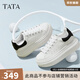他她（TATA）小白鞋2025秋季新款奶油泡泡厚底女鞋增高松糕鞋板鞋 白/黑 38