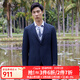 雅戈爾（YOUNGOR）單西男兩粒單排扣標準版休閑西服男西服外套羊毛混紡格紋羊毛西服 藏青 XL 180/100A