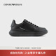 EMPORIO ARMANI/阿瑪尼官方旗艦男士厚底牛皮剖層革小白鞋戶(hù)外運動(dòng)休閑鞋 K001-黑色 42