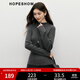 紅袖（hopeshow）修身正肩打底毛針織衫2025冬季新款女裝格雷系亮絲百搭半高領(lǐng)上衣 深灰080 L