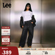 Lee25秋冬新品舒適五袋款黑灰色女高腰闊腿牛仔褲 黑灰色  29 