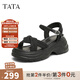他她（TATA）涼鞋女鞋2025秋季新款休閑厚底法式氣質(zhì)時裝涼鞋女 黑色 38