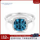GEM STONE KING2.5克拉倫敦藍(lán)托帕石戒指10K鑲真鉆石彩寶女戒送女友生日禮物 2.5克拉 美7號