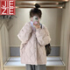 JEZE菱格棉服女秋冬2024新款小個(gè)子冬季棉衣外套韓系超好看夾棉棉襖女 淺紫色【z】 M 115-130斤內