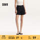 森馬（Semir）休閑褲女簡(jiǎn)約小心機直筒褲ins潮夏季小個(gè)子時(shí)尚翻邊短褲百搭 黑色90001 M