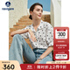 Navigare意大利小帆船女士襯衫25夏季新品時(shí)尚波點(diǎn)短袖襯衣百搭顯瘦上衣 冰川白 M