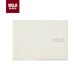 MUJIPVC封面月周記筆記本/2025年12月開(kāi)始 本子 日記本 記事本 日程本 88張/灰白色/B6橫款