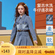 ASK JUNIOR兒童裙子2025秋女童復(fù)古水洗牛仔連衣裙百褶裙 藍(lán)色 160