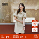 森馬（Semir）連衣裙女翻領(lǐng)燈籠袖鹽系休閑風(fēng)2025新款夏季防曬收腰短裙戶(hù)外 奶白10536 XL