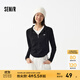 森馬（Semir）長(zhǎng)袖T恤女短款緊身衣服小個(gè)子百搭氣質(zhì)春季連帽上衣 黑色90001 M