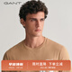 GANTGANT甘特男士套頭上衣休閑百搭純色舒適簡(jiǎn)約印花logo圓領(lǐng)短袖T恤 213暖卡其 S