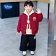 迪士尼（Disney）男童套裝秋冬款2025新款兒童冬裝寶寶夾棉加厚外套三件套帥氣時(shí)髦 紅色三件套 110 cm