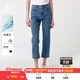 哈吉斯（HAZZYS）女裝 春季褲子女直筒褲【PHIZ系列】時(shí)尚牛仔褲女 藍色BL 40 (160/72A 40)