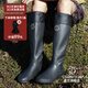 星花軟雨鞋雨靴女戶(hù)外防水時(shí)尚長(cháng)筒防滑小眾不撞款女靴【贈鹿毛絨圍巾 暮云灰【漣漪紋】 單層 38 (240mm)