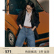 beanpole濱波  春夏新款女士商務(wù)休閑優(yōu)雅藍色純棉牛仔短褲 藍色 S 160/66A