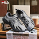 FILA斐樂(lè )女鞋運動(dòng)鞋楊冪同款老爹鞋2025秋季閃電鞋輕便舒適跑步鞋 黑/日巖灰-BG 38