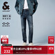 杰克·瓊斯（JACK&JONES） 潮流時(shí)尚LOGO皮標彈力修身水洗貓須舒適百搭牛仔褲男裝225132035