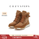 COZY STEPS可至女士秋冬時(shí)尚休閑搭扣保暖防寒防滑加厚羊皮毛一體雪地靴女 棕色 37