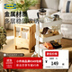 宜家（IKEA）拉斯克家居小推車(chē)三層置物架移動(dòng)茶水桌客廳咖啡桌廚房?jì)ξ锸占{架 【升級款】米色黃色大號 35*45*77cm