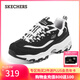 斯凱奇（Skechers）鞋子女秋冬奶茶熊運動(dòng)厚底時(shí)尚復古老爹鞋149906 黑色/白色/BKW 38